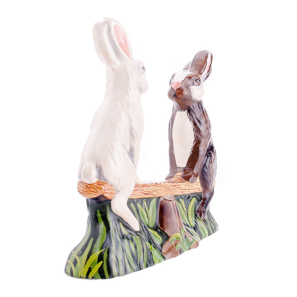 Vaillancourt Chalkware Two Rabbits on a Seesaw | The Shops at Colonial Williamsburg