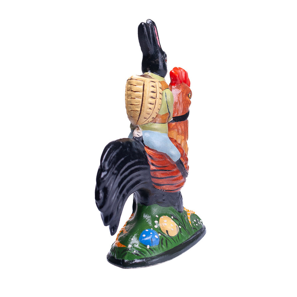 Vaillancourt Chalkware Rabbit on Rooster