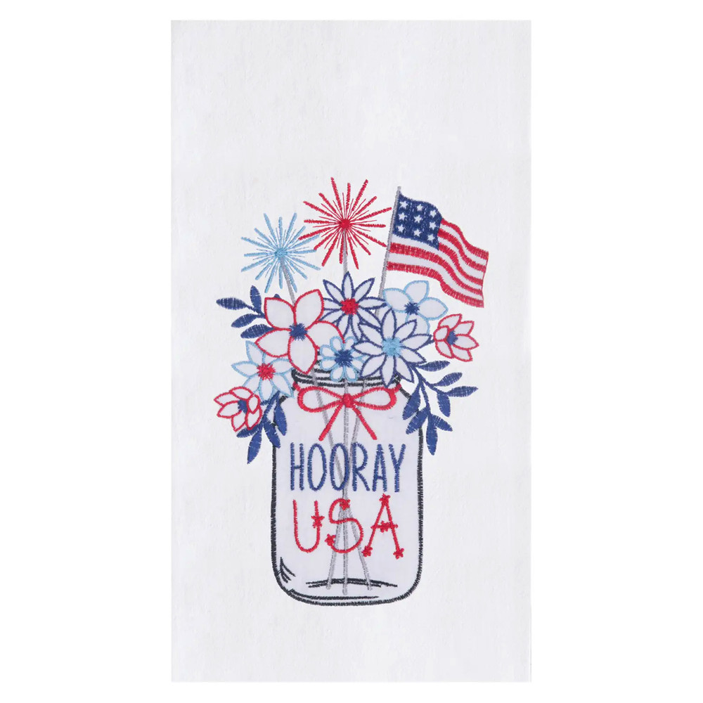 Patriotic "Hooray for USA" Embroidered Tea Towel | The Shops at Colonial Williamsburg