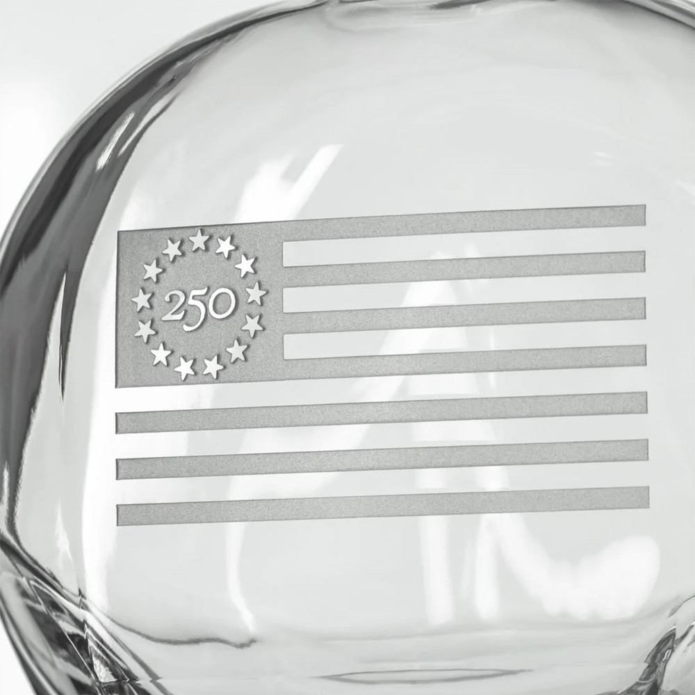 Betsy Ross Flag Etched Glass Decanter 23 Oz | The Shops at Colonial Williamsburg