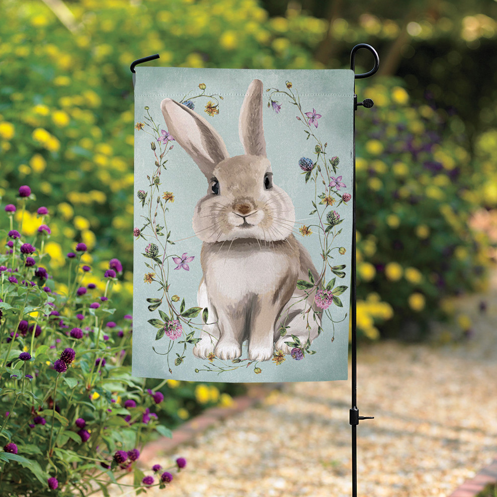 Floral Hare Bunny Spring Garden Flag | The Shops at Colonial Williamsburg