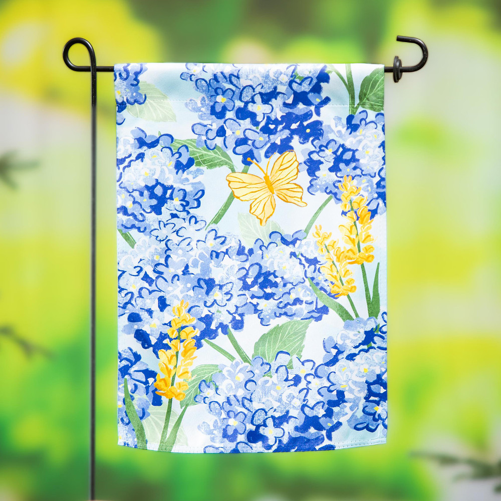 Blue Hydrangeas and Butterfly Garden Flag | The Shops at Colonial Williamsburg