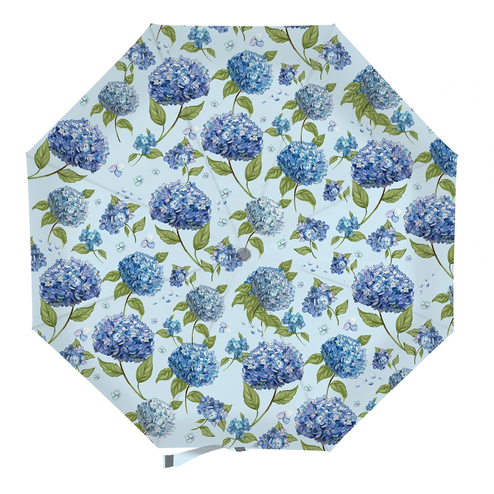 Blue Hydrangeas Compact Travel Umbrella | The Shops at Colonial Williamsburg