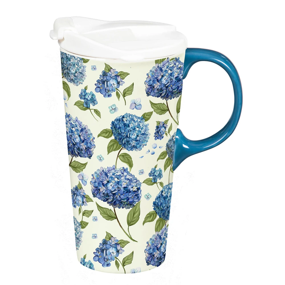 Gift Boxed Blue Hydrangea Travel Mug | The Shops at Colonial Williamsburg