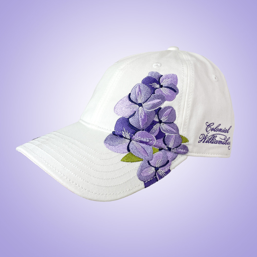 Colonial Williamsburg Purple Hydrangeas Women's Baseball Cap | The Shops at Colonial Williamsburg