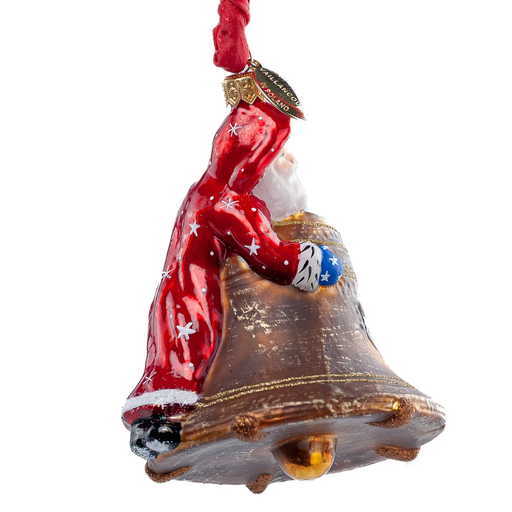 Vaillancourt Chalkware Santa with Liberty Bell Ornament | The Shops at Colonial Williamsburg
