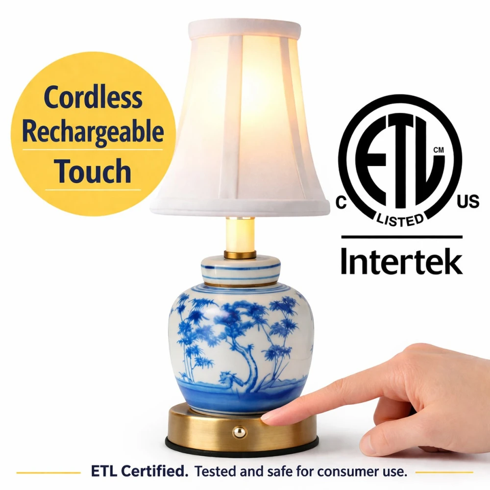 Blue and White Porcelain Rechargeable Cordless Touch Lamp | The Shops at Colonial Williamsburg