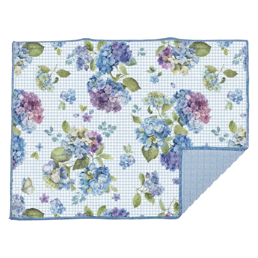 Blue Hydrangea Drying Mat Kitchen Towel | The Shops at Colonial Williamsburg