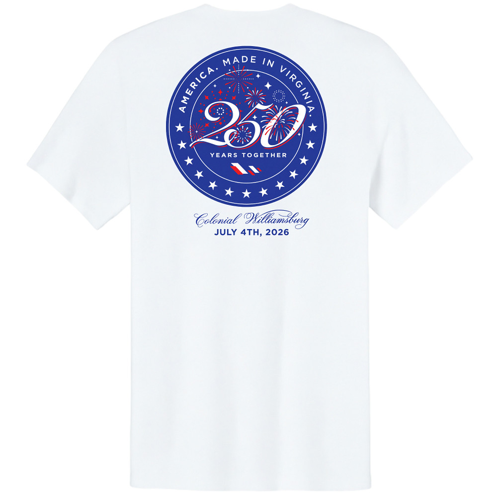 Colonial Williamsburg & VA250 Official July 4th 2026 Event T-Shirt | The Shops at Colonial Williamsburg