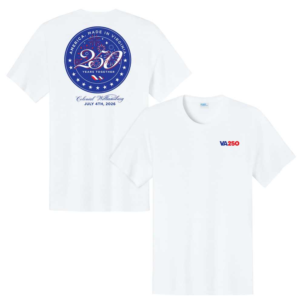 Colonial Williamsburg & VA250 Official July 4th 2026 Event T-Shirt | The Shops at Colonial Williamsburg