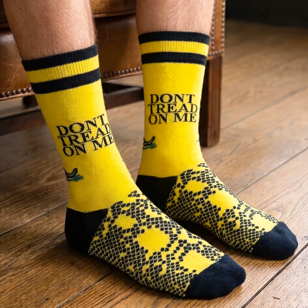 Gadsden Flag "Don't Tread on Me" Adult Crew Socks | The Shops at Colonial Williamsburg