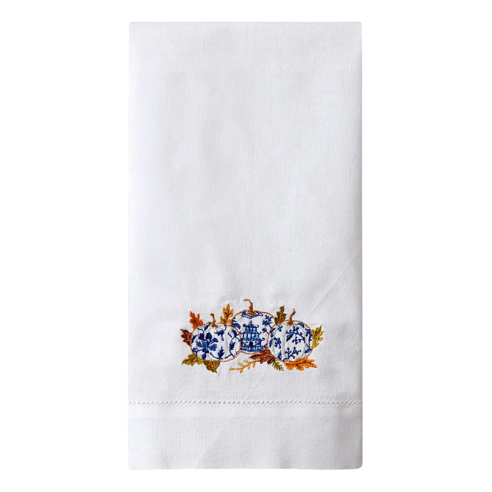 Chinoiserie Pumpkins Embroidered Fall Guest Towel | The Shops at Colonial Williamsburg