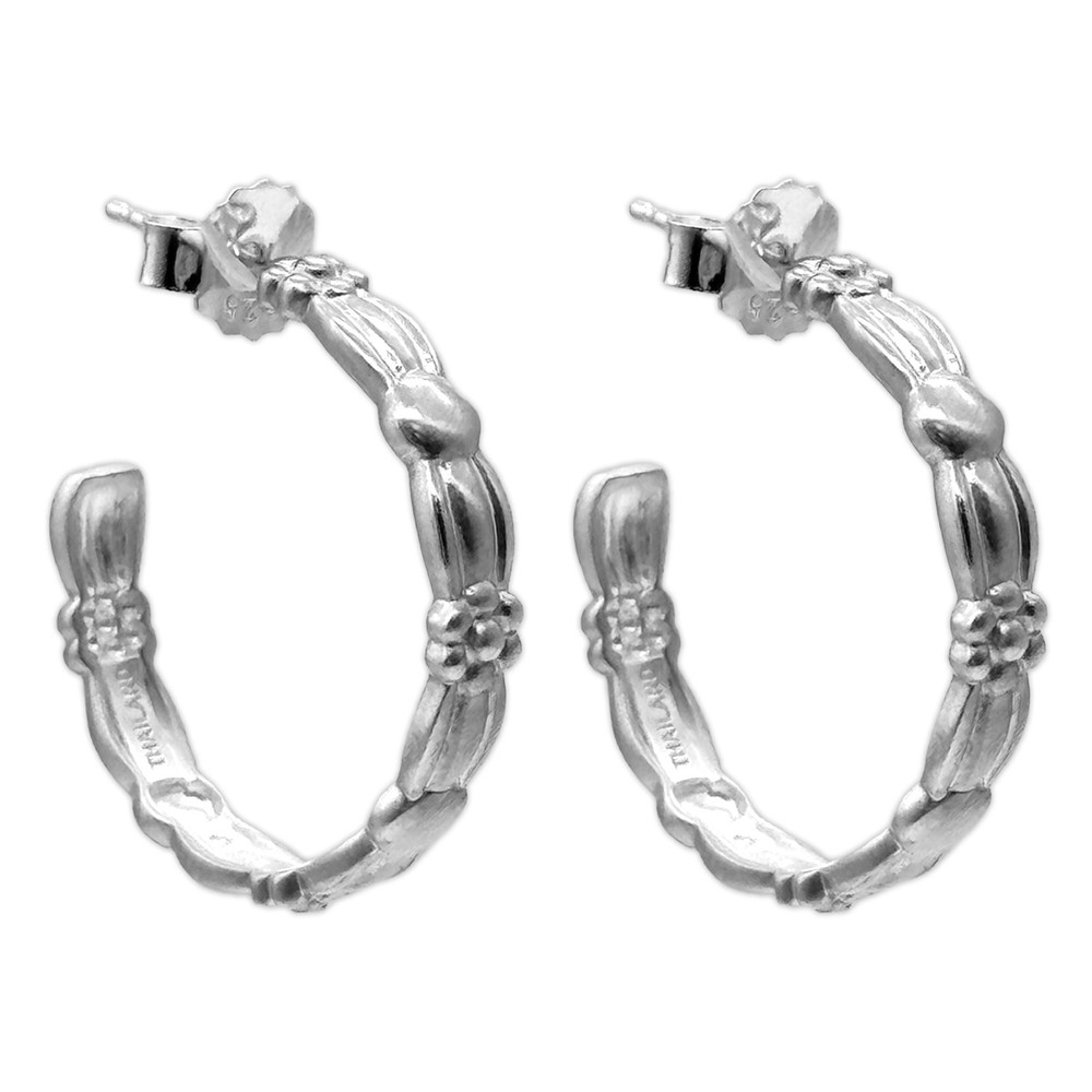 Sterling Silver Floral Bead Hoop Earrings | The Shops at Colonial Williamsburg