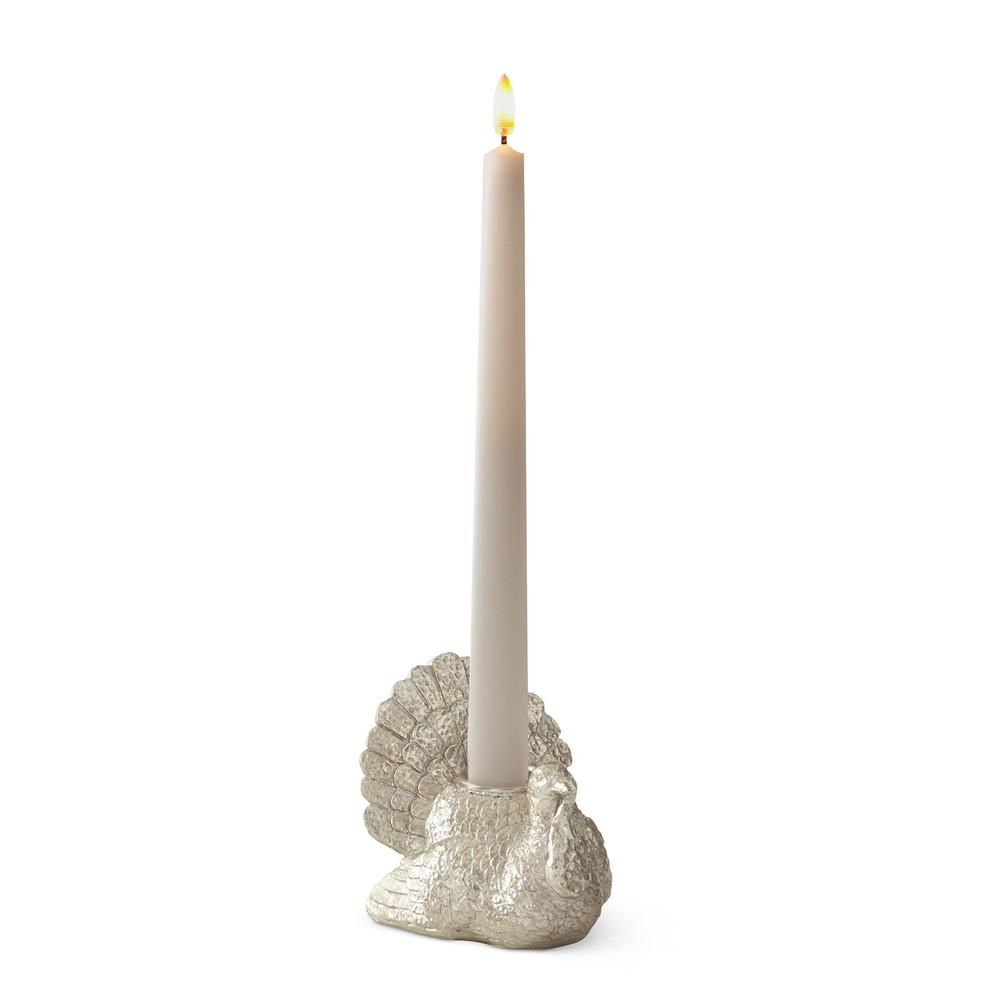 Antiqued Silver Turkey Taper Candle Holder | The Shops at Colonial Williamsburg