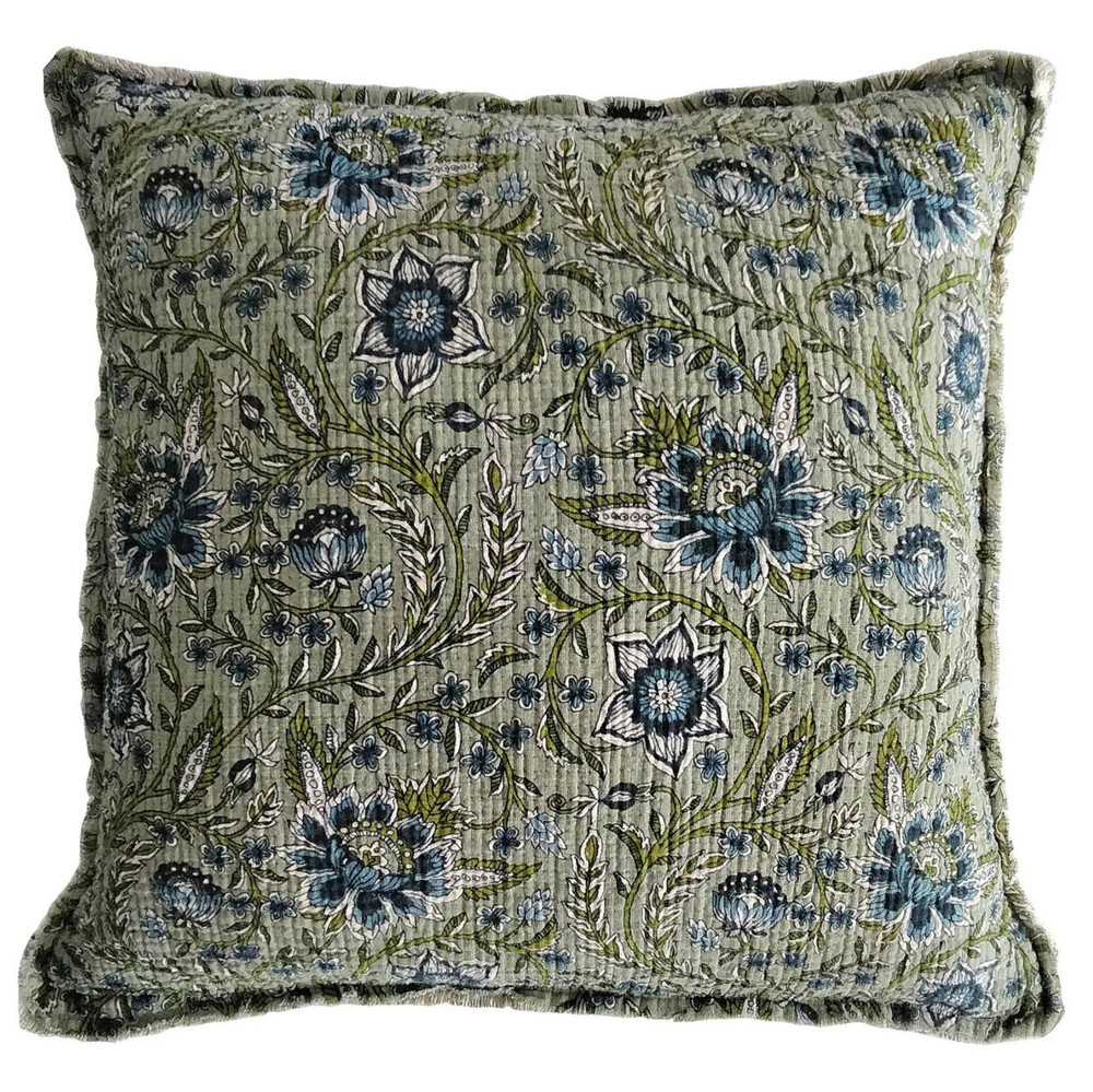 Plumbago Botantical Print 26" Pillow | The Shops at Colonial Williamsburg