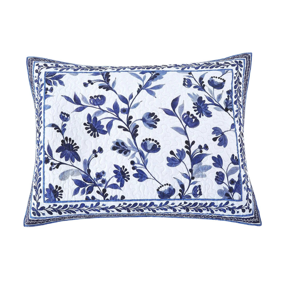 WILLIAMSBURG Maryfrances Blue Delft Floral Quilt Set | The Shops at Colonial Williamsburg