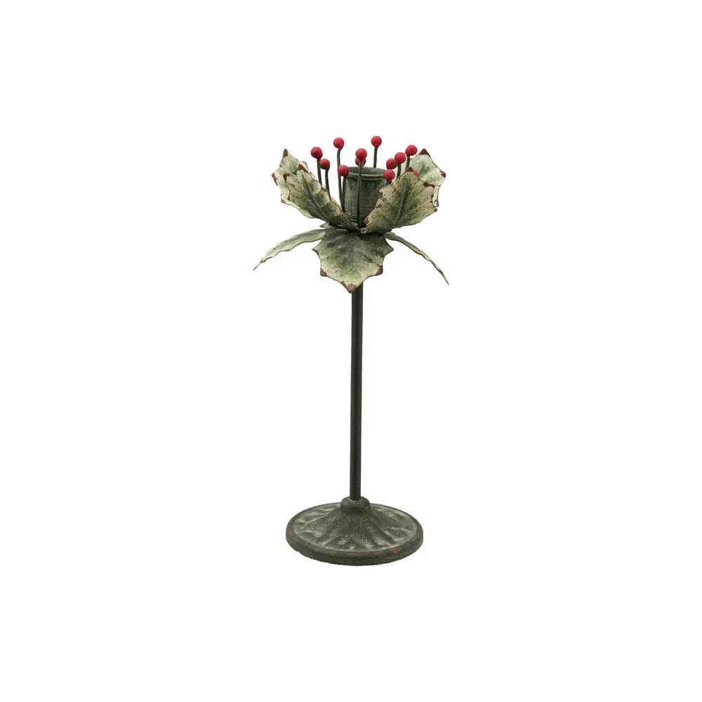 Painted Iron Holly Leaf Taper Candle Holder | The Shops at Colonial Williamsburg