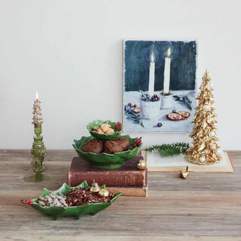 Hand-Painted Holly Leaf Tray, 11.5" | The Shops at Colonial Williamsburg