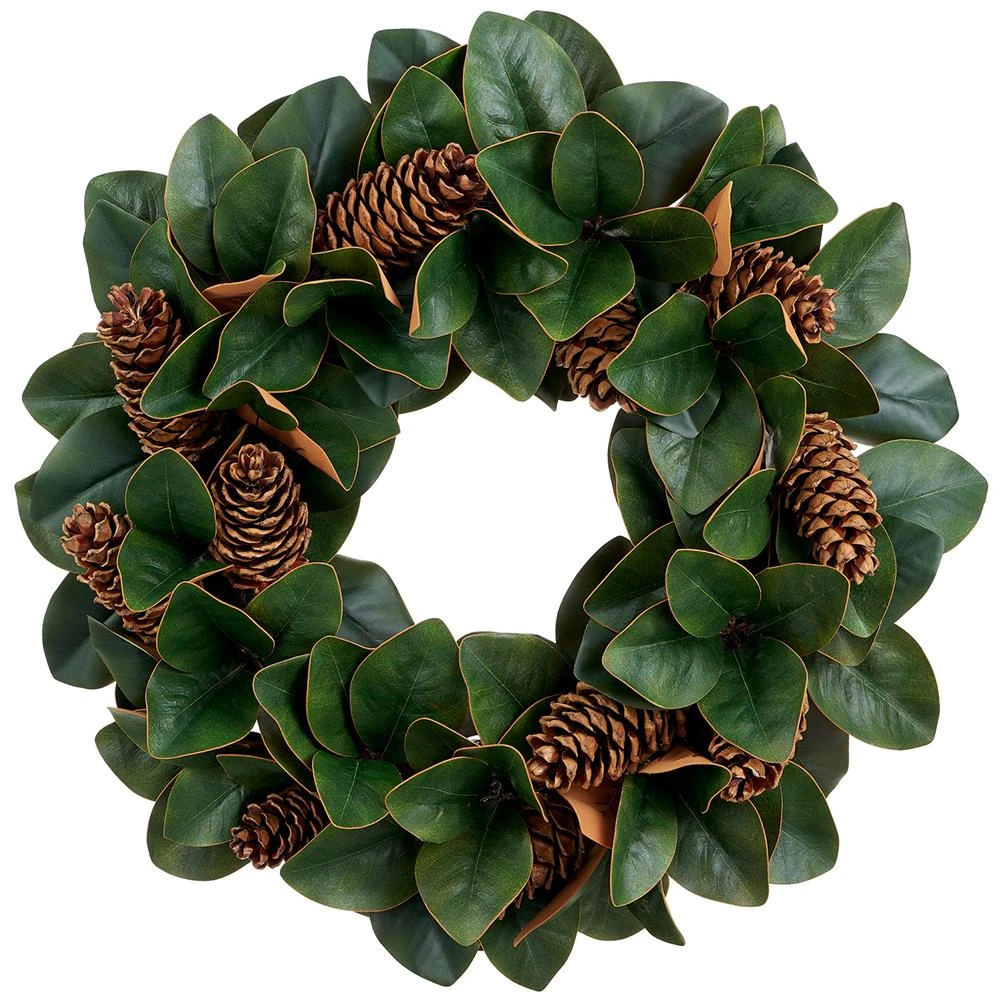 Green Magnolia & Pine Cone Wreath 26" Dia. | The Shops at Colonial Williamsburg