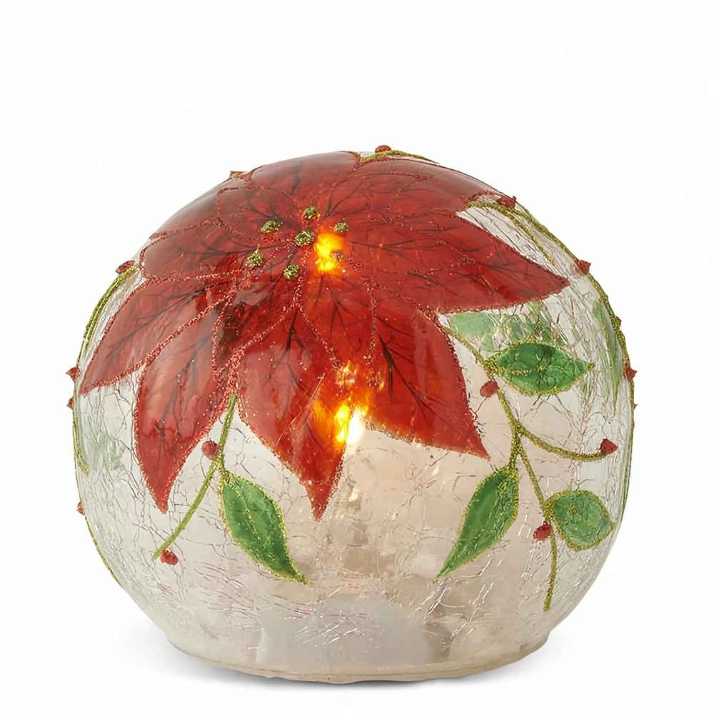 Red Poinsettia Lighted LED Snow Globe | The Shops at Colonial Williamsburg