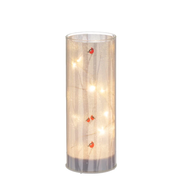 Cardinal on Birch Tree LED Light Up Pillar Candle | The Shops at Colonial Williamsburg