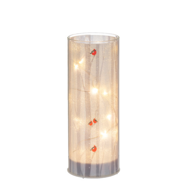 Cardinal on Birch Tree LED Light Up Pillar Candle | The Shops at Colonial Williamsburg