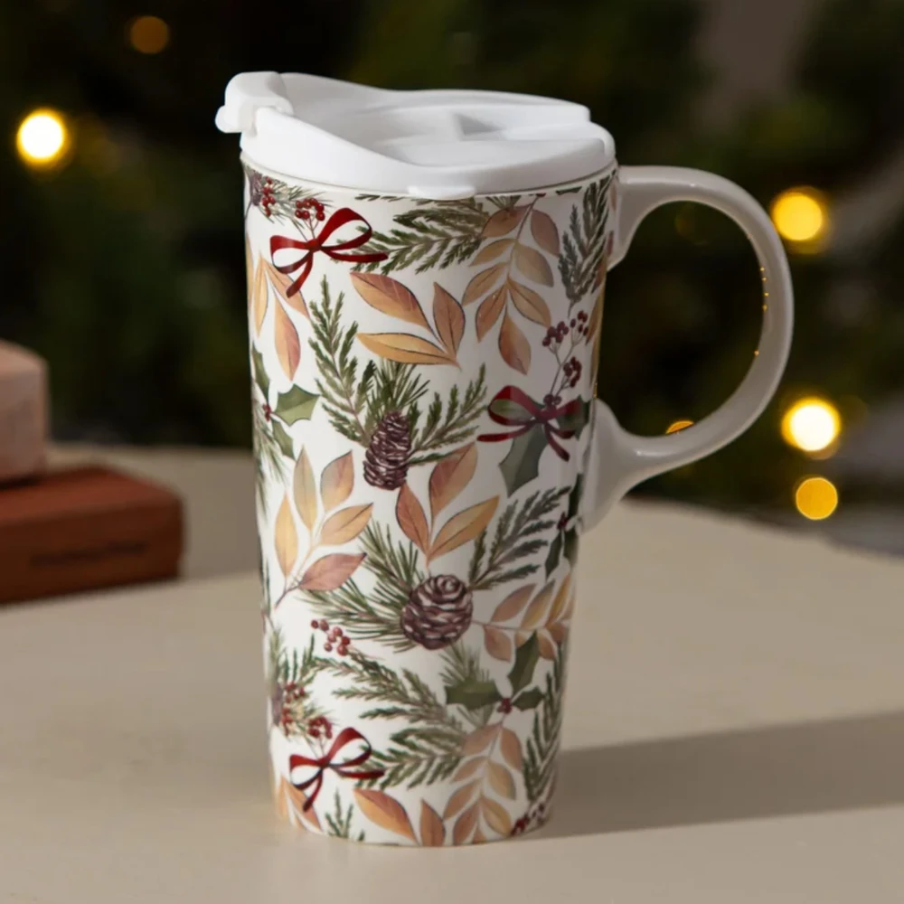 Gift Boxed Winter Grove Holiday Travel Mug 17 Oz | The Shops at Colonial Williamsburg