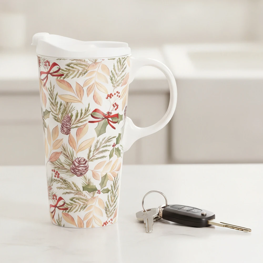 Gift Boxed Winter Grove Holiday Travel Mug 17 Oz | The Shops at Colonial Williamsburg