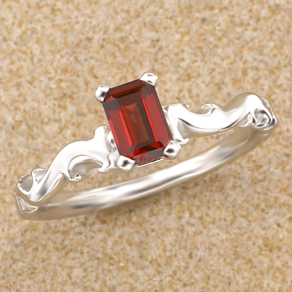 Red Garnet Sterling Silver Scroll Ring | The Shops at Colonial Williamsburg