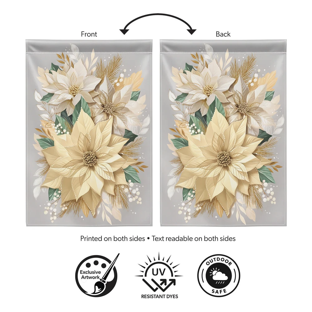 Floral Luster Poinsettia Holiday Garden Flag | The Shops at Colonial Williamsburg