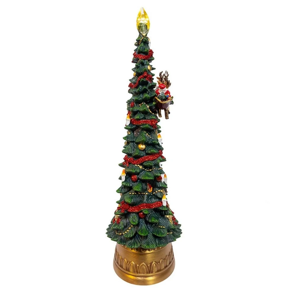 Lighted Christmas Tree with Santa and Reindeer LED Water Lantern | The Shops at Colonial Williamsburg