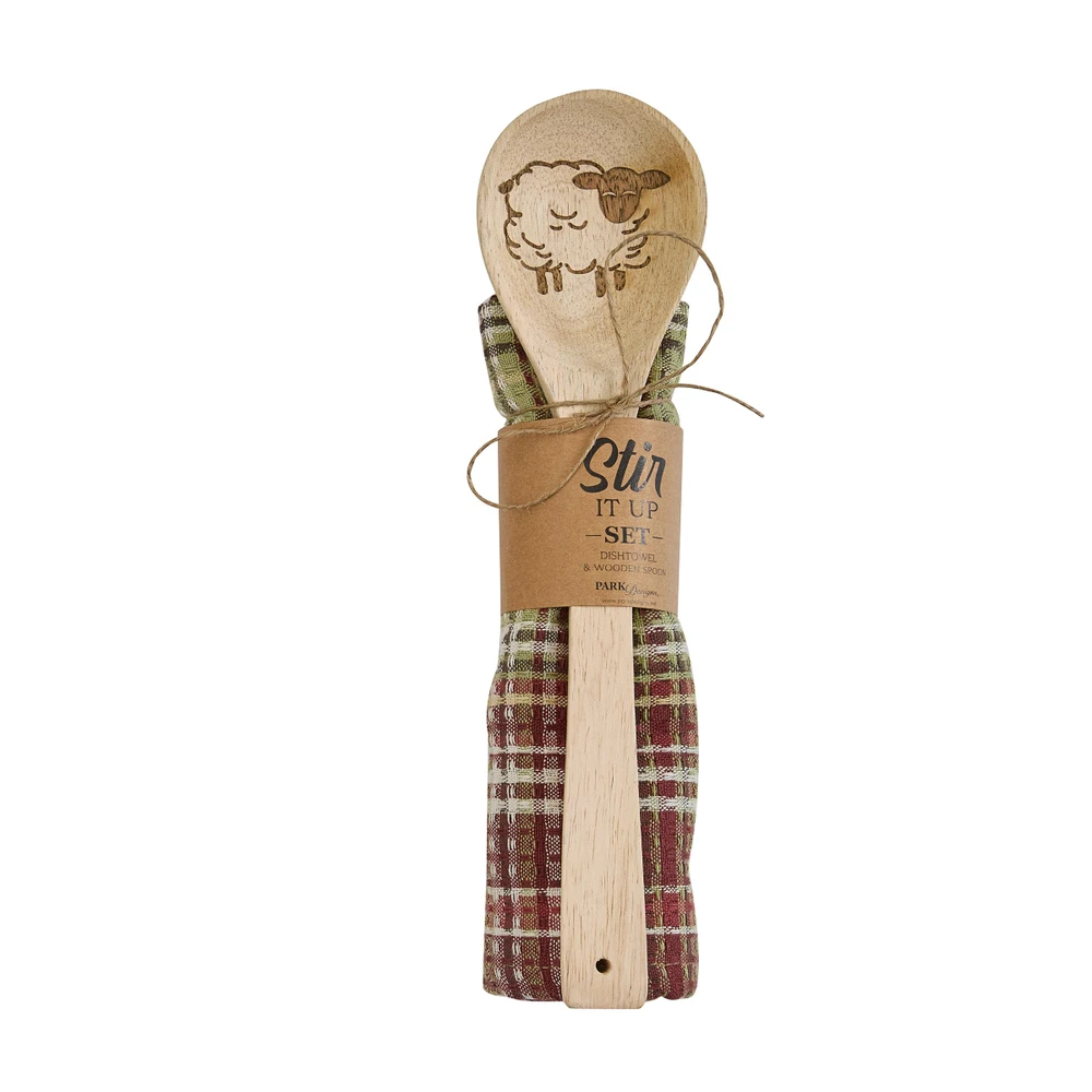 Sheep Wooden Spoon & Dish Towel Gift Set | The Shops at Colonial Williamsburg