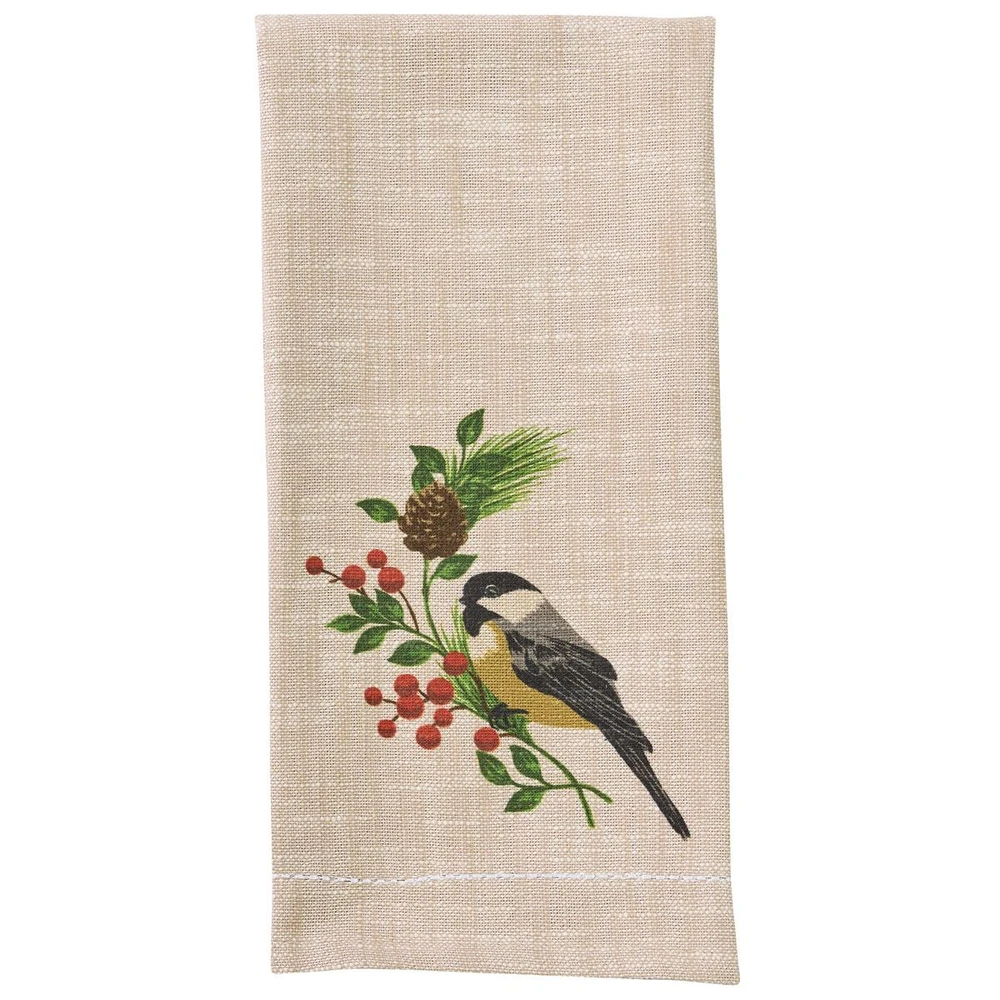 WILLIAMSBURG Boxwood & Pine Chickadee Kitchen Towel | The Shops at Colonial Williamsburg