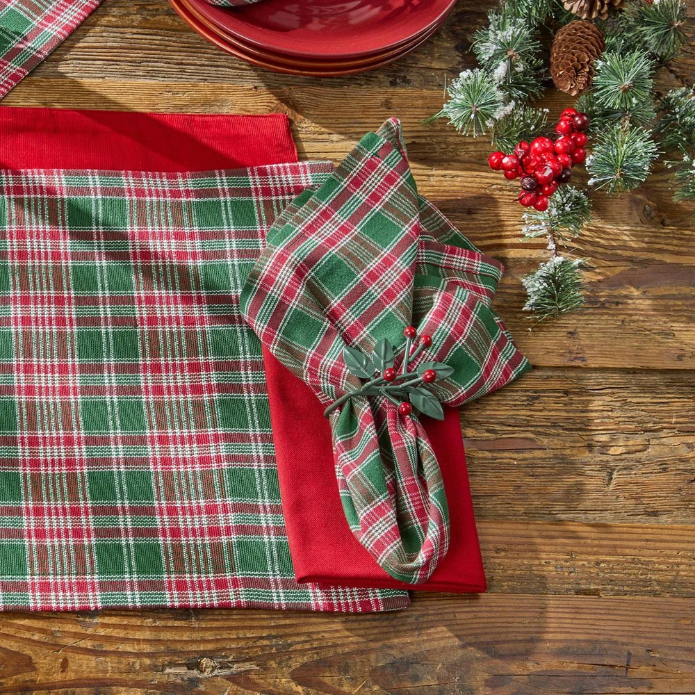 WILLIAMSBURG Boxwood & Pine Plaid Napkin | The Shops at Colonial Williamsburg