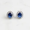Blue Sapphire Crystal Sterling Silver Stud Earrings | The Shops at Colonial Williamsburg