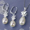 Pineapple and White Pearl Sterling Silver Drop Earrings | The Shops at Colonial Williamsburg