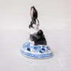 Vaillancourt Black and White Bunny Backward Facing on Delft Egg | The Shops at Colonial Williamsburg