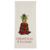"Christmas Welcome" Applecone and Pineapple Embroidered Towel | The Shops at Colonial Williamsburg