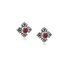 Petite Flower Garnet and Sterling Silver Stud Earrings by Anatoli | The Shops at Colonial Williamsburg