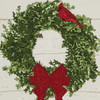 Wreath with Cardinal Kitchen Towel | The Shops at Colonial Williamsburg