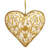 Golden Floral Fabric Heart Ornament | The Shops at Colonial Williamsburg