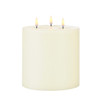 Uyuni Ivory Triflame Pillar Flameless Candle, 6" x 7" | The Shops at Colonial Williamsburg