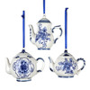 Blue & White Porcelain Teapot Ornaments, Set of 3 | The Shops at Colonial Williamsburg