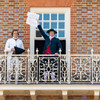 Nation Builder Thomas Jefferson, portrayed by Kurt Smith, reads the Declaration of Independence from the balcony at the Capitol at Colonial Williamsburg. Cash Arehart (l). Photo by Brendan Sostak, The Colonial Williamsburg Foundation
Photographer, all rights reserved.