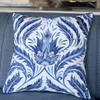Indigo Morris Thistle Embroidered Indoor/Outdoor Pillow | The Shops at Colonial Williamsburg