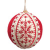 Red & White Embroidered Snowflake Ornament | The Shops at Colonial Williamsburg