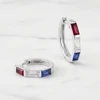 Sterling Silver Patriotic Gemstone Hoop Earrings | The Shops at Colonial Williamsburg
