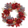 Burgundy Red Peony, Protea & Eucalyptus Fall Wreath 22" | The Shops at Colonial Williamsburg