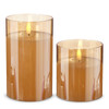 Raz Flameless Pillar Candle in Glass Holder - Gold | The Shops at Colonial Williamsburg