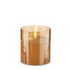Raz Flameless Pillar Candle in Glass Holder - Gold | The Shops at Colonial Williamsburg
